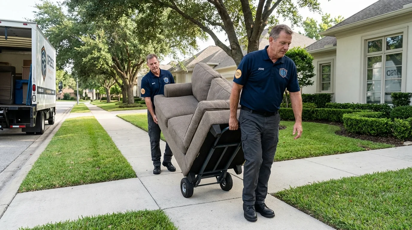 Local residential moving crew loading furniture in Crothersville, IN